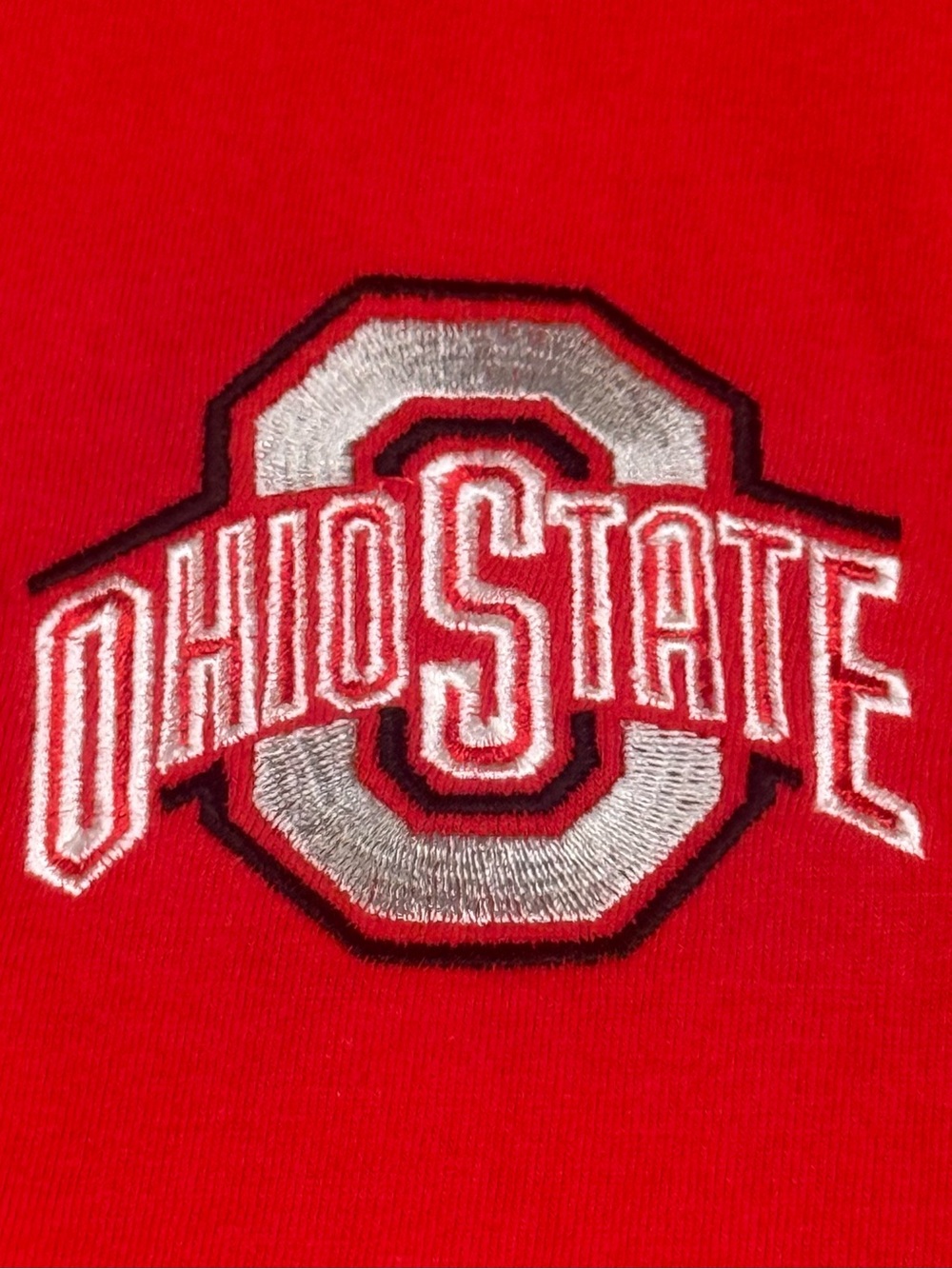 Majestic Ohio State Red Crewneck Sweater with Silver Embroidered Logo 2xl